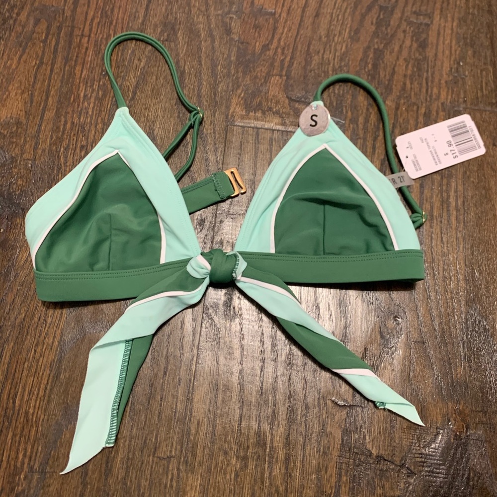 Color Block Tie Swimsuit Bikini Top